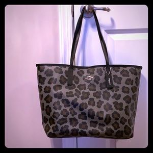 Coach Grey Leopard Purse
